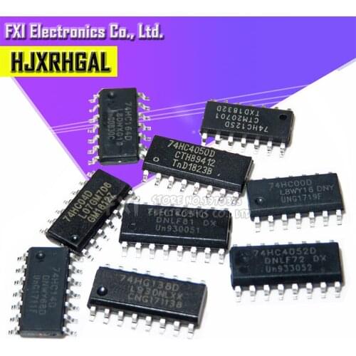 20PCS 74HC00D 74HC04D 74HC125D 74HC138D SOP 74HC14D 74HC4050D 74HC4051D 74HC4052D 74HC595D SMD new and original