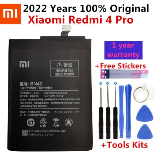Original Xiaomi Redmi 4 Pro Battery BN40 4100mAh for Xiaomi Redmi 4 Pro Prime 3G RAM 32G ROM Edition High Quality BN40 Battery