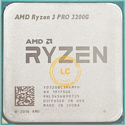 AMD Ryzen 3 PRO 3200G R3 PRO 3200G 3.6 GHz Quad-Core Quad-Thread 65W CPU Processor L3=4M Socket AM4 =R3 3200G