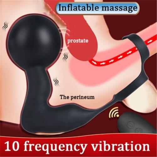 Wireless Remote Control Pump Prostate Massage Vibrator Inflatable Anal Plug Expansion Vibrating Anal Sex Toys For Men Woman