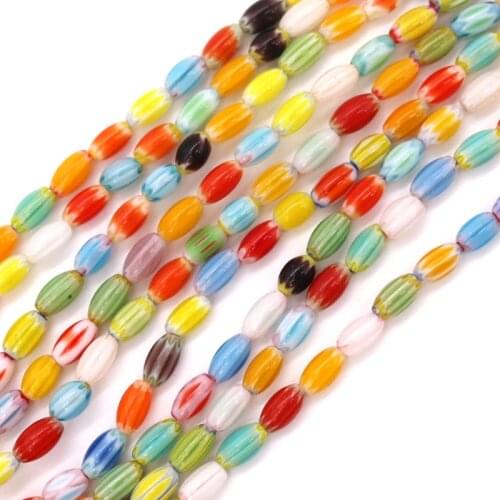 210pcs/lot 5x8mm Mix Color oval-shaped Glass Beads For Bracelet Making Diy Craft Perles Handmade Flower Lampwork Beads Wholesale
