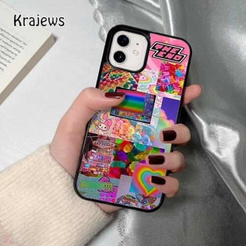 Krajews Kidcore coque Phone Case for iPhone 12 mini 5 6S 7 8 PLUS X XS XR 11 PRO MAX SE 2020 Back Cover Funda Shell