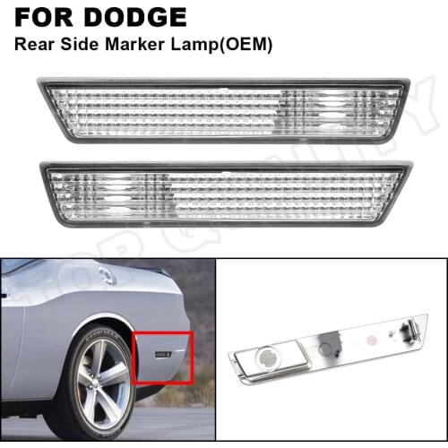For Dodge Challenger 2008-2014 Charger 2011 2012 2013 2014 Clear Lens Car Rear OEM Side Marker Light Turn Siganl Bumper Lamp