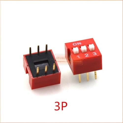 DP-3P 20pcs/lot red Direct dial code switch DIP switch 2.54MM DS pitch Side
