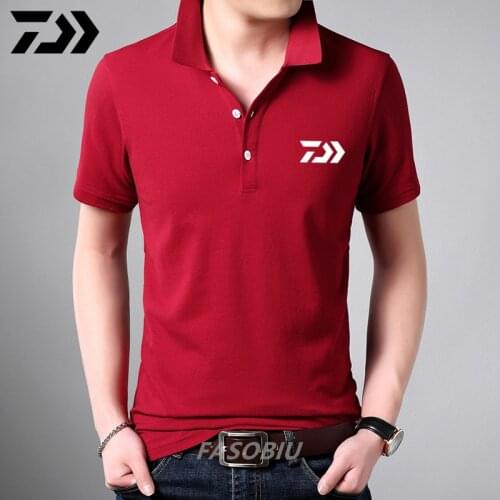 Daiwa Clothing Fishing Tshirt Men Breathable Quick Dry Fishing Clothes Outdoor Clothing Short Sleeve Sport Shirt Polo T-shirt