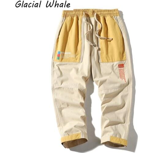 GlacialWhale Mens Cargo Pants Men Fashion Khaki Baggy Joggers Korean Style Hip Hop Japanese Streetwear Trousers Pants For Mens