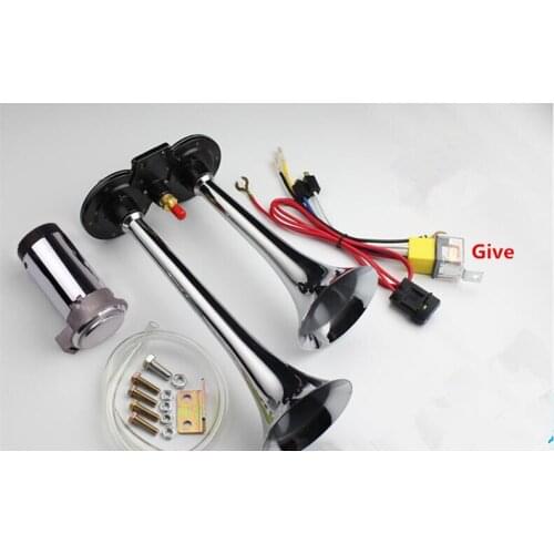 12V/24V 126DB Super Loud Single Car Trumpet Air Horn Compressor Car Horn Speaker Kit for Cars Trucks Boats Motorcycles