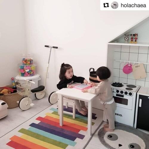 INS Nordic Carpet Play Mat Childrens Rainbow Game Pad Baby Crawling Mats Kids Girl Room Decor Room Blanket Photography Props