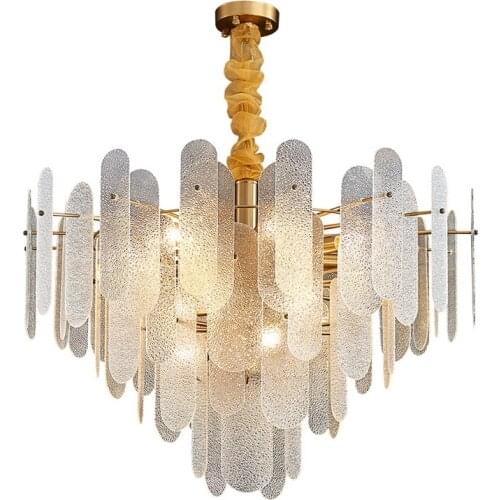 Creative Chandelier For Living Room Modern Indoor Lighting Smoky Gray Glass Lamp Gold Lustre Luxury Home Light Fixture