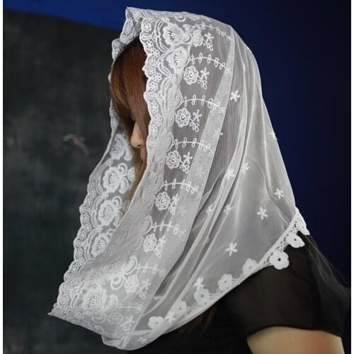Lace Ivory Black Veil Mantilla For Church Head Covering Catholic Latin Mass Mantilla De Novia Negras Vela Negra Voile Noir
