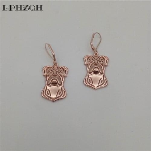 LPHZQH 2017 Fashion Alloy Cute American Bulldog Earings For Women Girl Lover Unique Cool Christmas Birthday Lovely Gift Jewelry