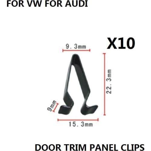 X10 Pieces FOR VW FOR AUDI BOOT TAILGATE TRIM PANEL LINING UPHOLSTERY METAL SPRING CLIPS INTERIOR NEW