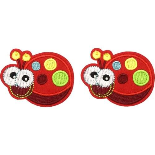 Fashion Patch Clothes red snails Thermal Transfer Printing T shirt Women iron on patches for clothing Girl Stickers 10pcs