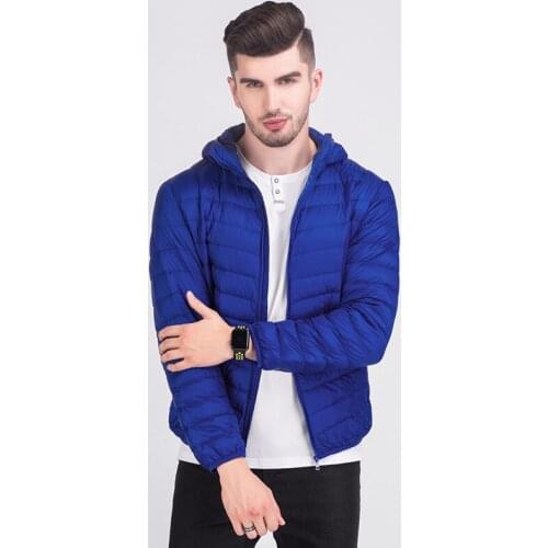 QUANBO high quality Mens lightweight hoode jacket Packable Puffer Jacket Insulated Down Coat Lightweight Winter Jacket