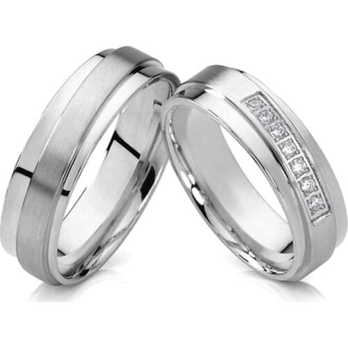 Wedding Rings Set for Men And Women 1 Pair Unique Lovers Alliance Eternity Cubic Zirconia Jewelry Couple Ring Marriage
