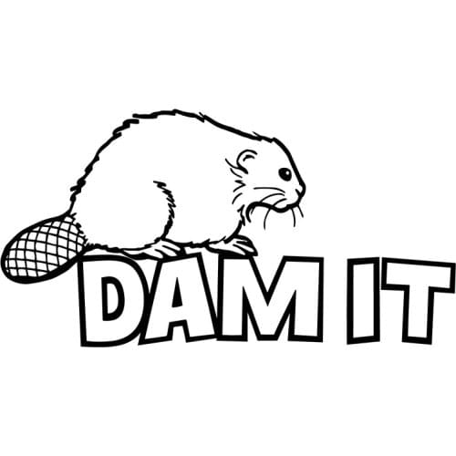 15*7.9cm Dam It Beaver Decal Window Bumper Sticker Car Decor Wildlife Wood River Modern Decal