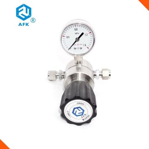Stainless steel 316 High pressure single gauge argon gas regulator with 1/4" Ferrule OD outlet gauge 1.6Mpa