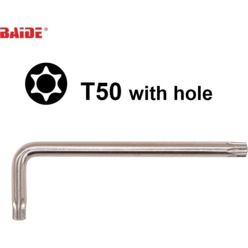 9x45x140mm T50 Torx L Key Screwdriver With Hole CR-V Steel Screw driver Wrench Professional Repair Hand Tools 200pcs/lot