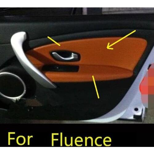 Microfiber Front / Rear Door Panel /Armrest Leather Cover Protective Trim For Renault Fluence Car Interior with Mount Fittings