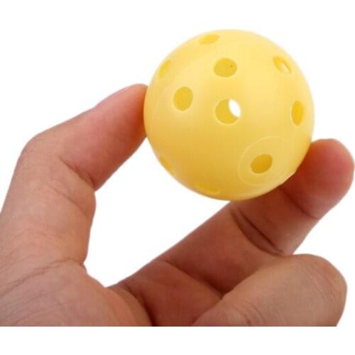 20pcs Yellow Practice Training Perforated Plastic Golf Balls Accessory New