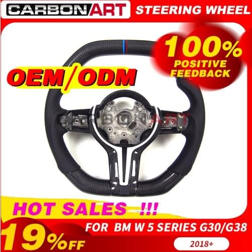 Flat bottom carbon Steering Wheel compatible for 1/2/3/4/5 Series bm-w LED Performance Steering Wheel