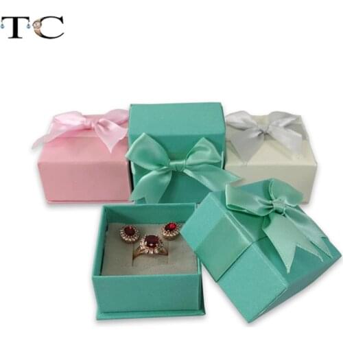 Wholesale Jewelry Gift Box Rings Packaging Box Earring Storage Organizer Supplies for Jewellry Store 24pcs/Lot 6*6*3.5cm