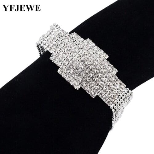 YFJEWE Luxury New Accessories Jewelry Chain Link Bracelet Women Silver color Crystal Bracelet B191