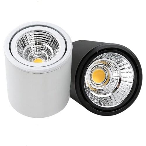 LED downlight Dimmable COB spotlight 7W 9W 12W 15W adjustable angle surface mounted light indoor lighting AC85-265V