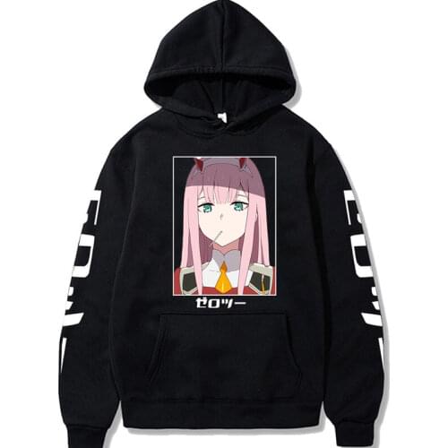 Anime Hoodie Darling in the Franxx Harajuku Zero TWO Beautiful Girl Printed Sweatshirt Men/women Autumn Loose Long Sleeved Tops