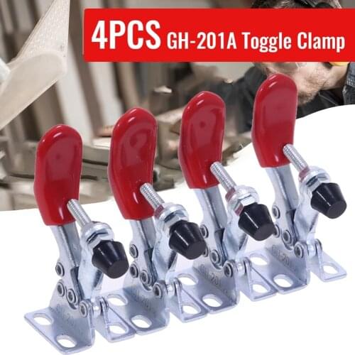 4pcs GH201A Horizontal Vertical Toggle Clamp Quick-Release 27KG Hand Clip Tool