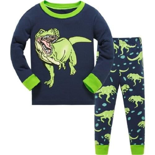 2020 spring pijamas autumn full sleeve cotton boys sleepwear kids Dinosaur styling pyjama children baby girls pajamas