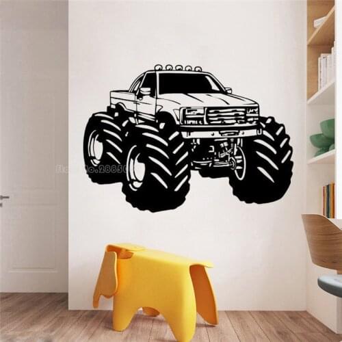 Big Monster Truck Wall Decal Vinyl Wall Sticker Art Murals Garage Decals Home Decor Vinilos Paredes Boy Bedroom Poster LL2788