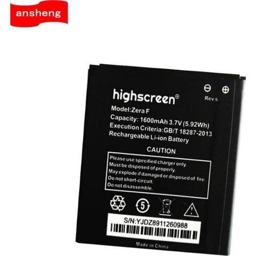 High Quality 1600mAh (57*54*4mm) Zera F Battery For Highscreen Zera F Rev.S Smartphone