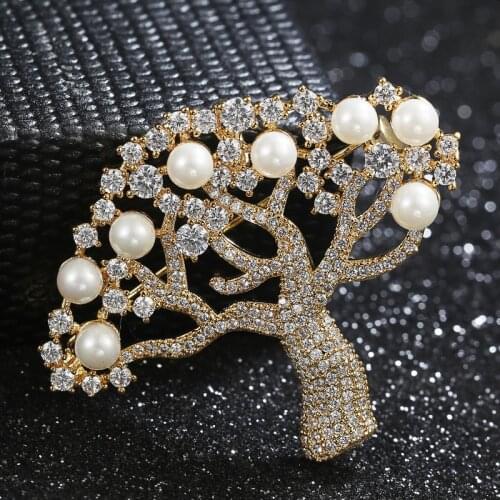 Pearl Tree Korean Fashion Clothes Jacket Mens and Women Sweater Pin Brooches Brooches Accessories Clothing Accessories Brooches