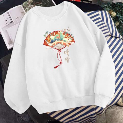 Oversized Hoodie Women 2021 Harajuku Autumn Containing Cotton Flower Fan Print Sweatshirt Long Sleeve Pullover Sweatshirt Tops