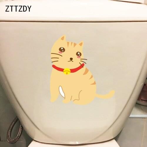ZTTZDY 20.5*22.1CM Depressed Cat Wall Sticker Toilet Decal Home Decor T3-0090