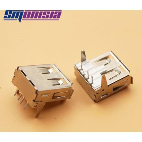 100pcs USB Jack 2.0 Female Socket Flat port Sink board AF 90 degree for Desktop Laptop Compute PC