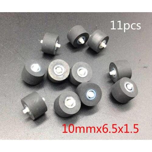 11pcs 10mmx6.5x1.5 car retractor press belt pulley, deck audio pressure recorder cassette deck tape player Stereo Rubber