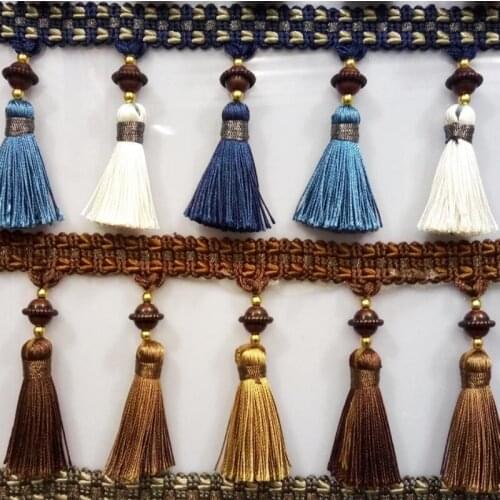 12 Yard / Lot Continental Curtain Lace Accessories Tassel Fringe Trim DIY Drapery Sewing Textile Wedding Decoration AU357