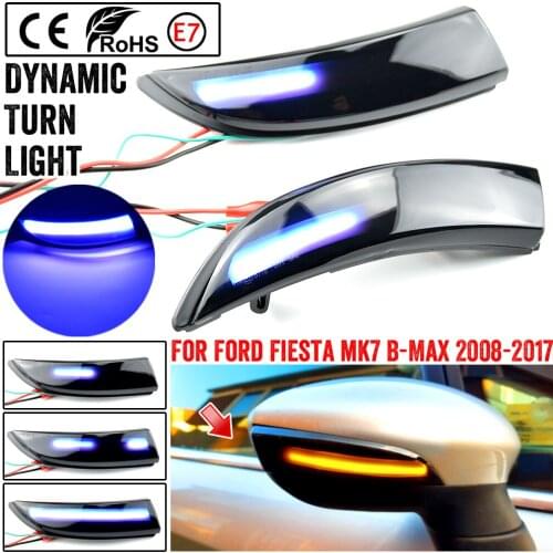 2pcs For Ford Fiesta B-Max 2008-2017 LED Dynamic Turn Signal Light Flasher Flowing Water Blinker Flashing Light