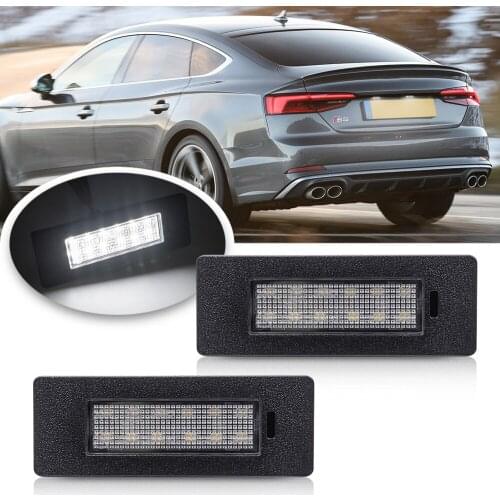 2Pc LED License Number Plate Light For Audi A5 S5 Q2 Q5 2016 2017 2018 2019 Led Rear Tail Lamps