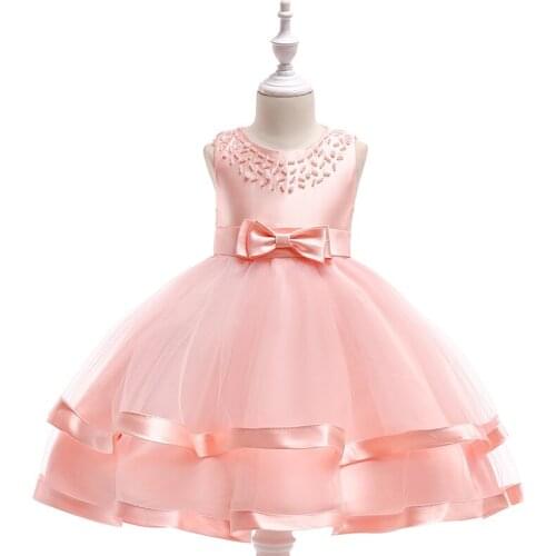 2021 Girl Summer Dress For Girl Elegant Princess Birthday Dress With Bow Kids Girl Dresses Party And Wedding Custumes Clothes