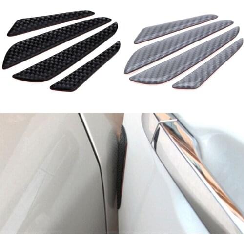 4Pcs/Lot Black Silver Carbon Fiber Fit Front Bumper Lip Splitter Fin Air Knife Auto Body Kit Car Spoiler Chin