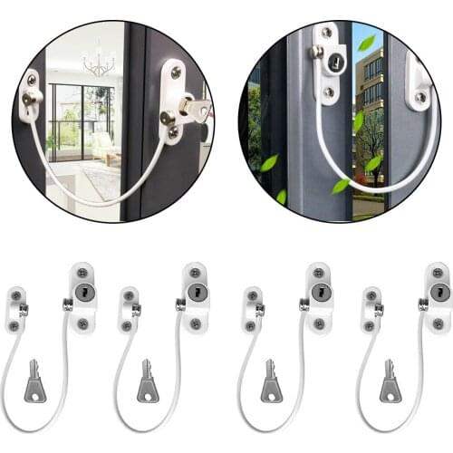 4 Pcs/lot Window Locks Child Protection Lock Stainless Steel Window Limiter Baby Safety Infant Security Child Safety Window Lock