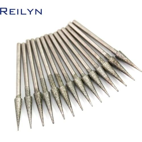 Shank 2.35mm D-Type Emergy diamond abrasive bits jade grinding bits teeth grinding needle for die grinder/rotary tools