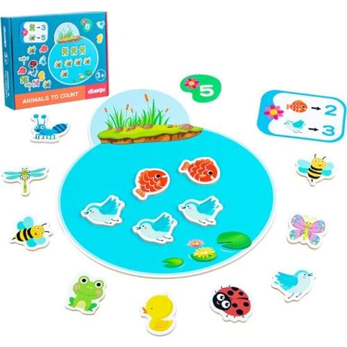 Montessori 1-10 Arithmetic Toy Wooden Animal Addition and Subtraction Counting Game Mathematical Toys For Preschool Children New