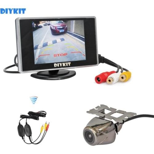 DIYKIT Wireless 3.5 inch TFT LCD Car Monitor Waterproof Rear View Camera Kit Reversing Camera Parking Assistance System