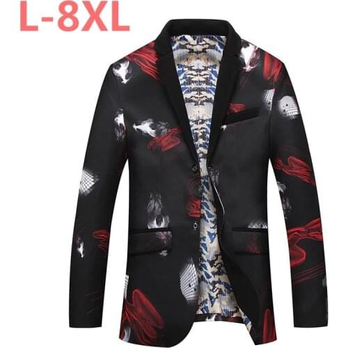 Large size 8XL new high quality Spring Autumn Fashion Trend Men Slim Long Sleeve Suit Jacket Male Business Casual Blazers Coat