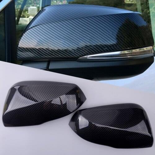 Carbon Fiber Texture Black Rearview Mirror Cover Trim fit for Toyota Highlander 2020 2021