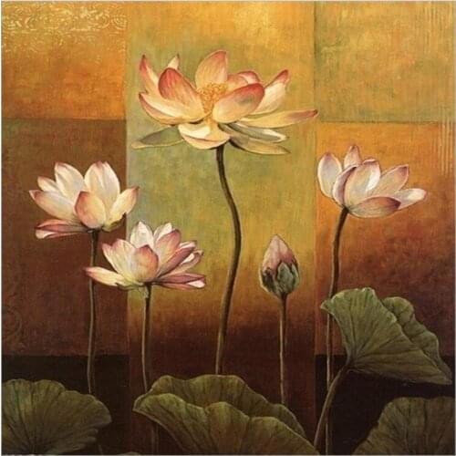 DIY Digital Painting By Numbers lotus oil painting mural Kits Coloring Wall Art Picture Gift frameless